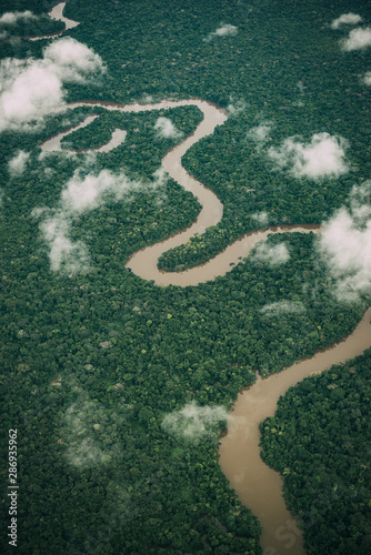 Aerial view of Amazon river photo