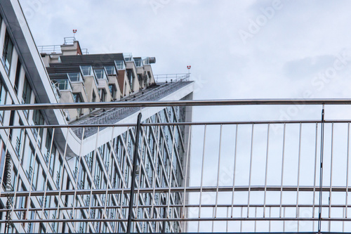 Many windows of a modern residential building photo