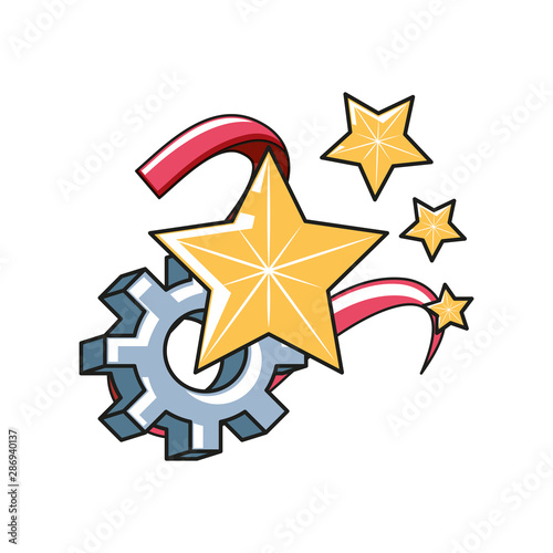 set of stars with gear pinion