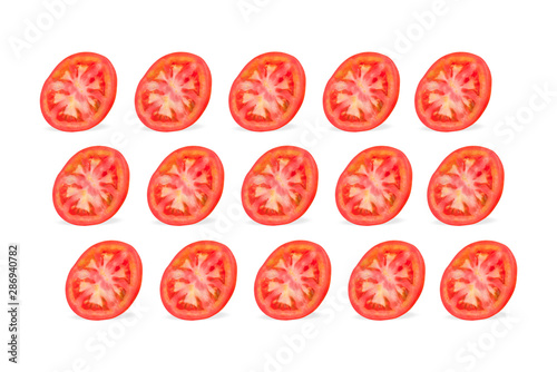 Sliced tomato set  nutritious and healthy food