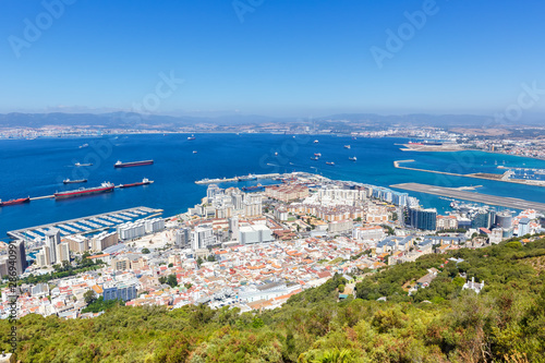 Gibraltar port harbor harbour ships landmark travel traveling town overview