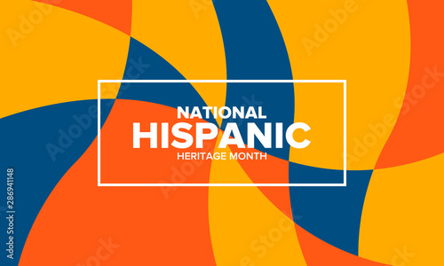 National Hispanic Heritage Month in September and October. Hispanic and Latino Americans culture. Celebrate annual in United States. Poster, card, banner and background. Vector illustration