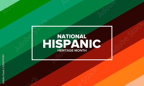 National Hispanic Heritage Month in September and October. Hispanic and Latino Americans culture. Celebrate annual in United States. Poster, card, banner and background. Vector illustration