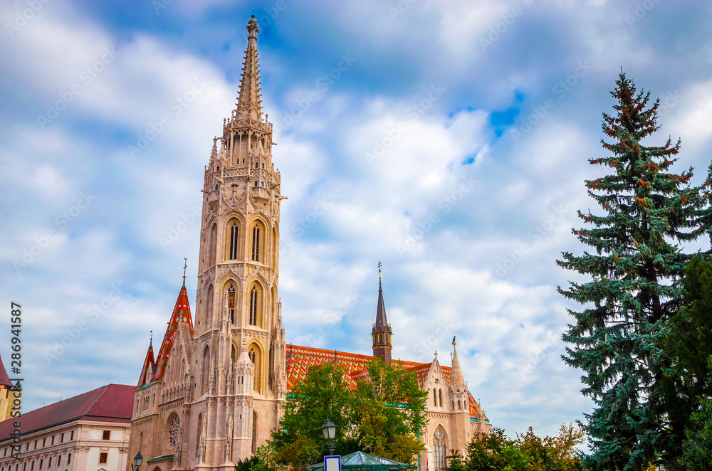 St. Matthias Church in Fisherman Bastion in Budapest, Hungary