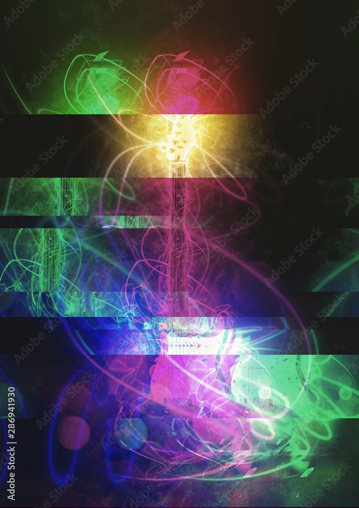 Obraz premium 抽象的なギター