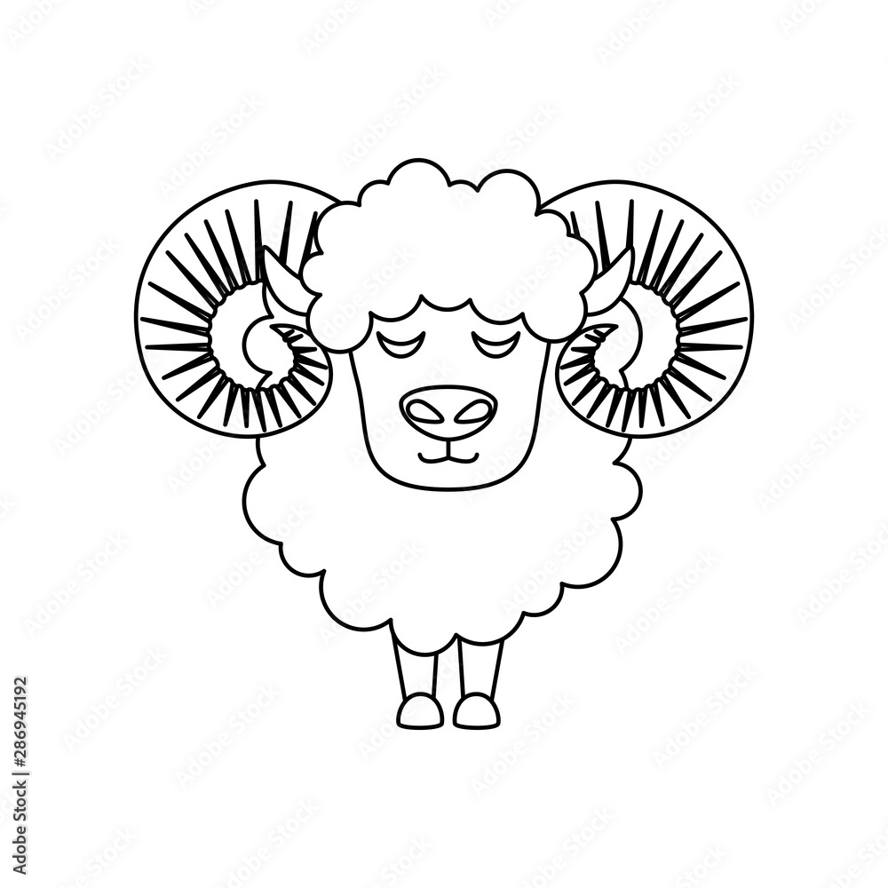 Fototapeta premium cute lamb farm animal icon