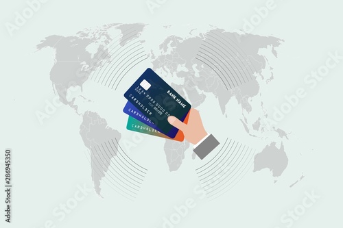 We can shop anywhere in the world with a credit card, vektor work