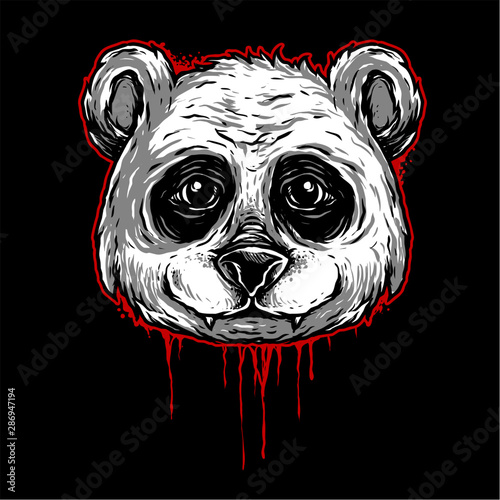 scary panda vector