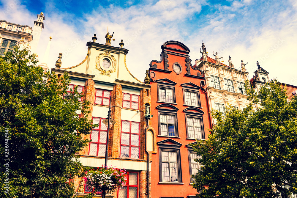 Fototapeta premium Old Town in Gdansk - tenements, Poland