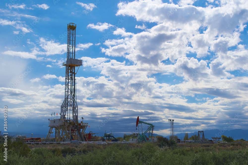 An oil extraction facility in Mendoza, Argentina An oil extraction facility in Mendoza, Argentina