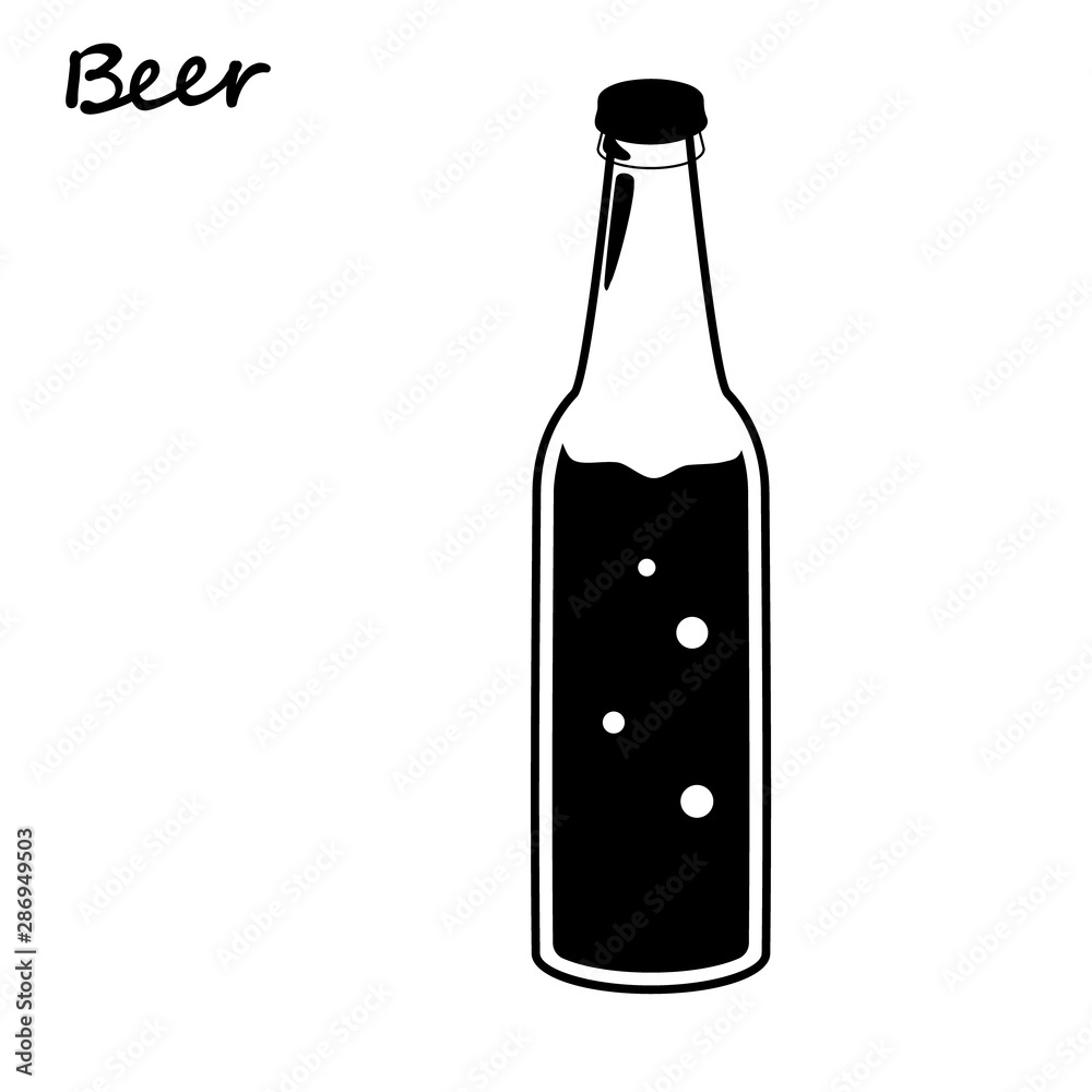 Beer Bottle Line Drawing