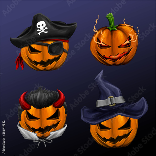 halloween pumpkin with hat