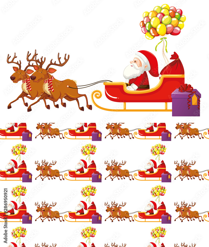 Fototapeta premium Seamless background design with christmas theme