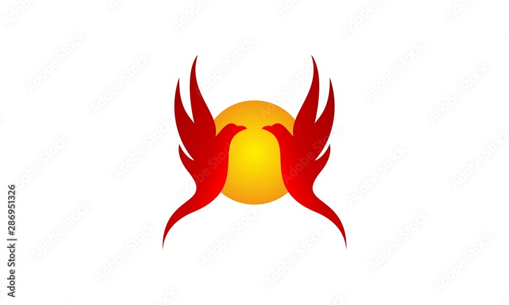 logo flying bird and sun logo flying bird and sun