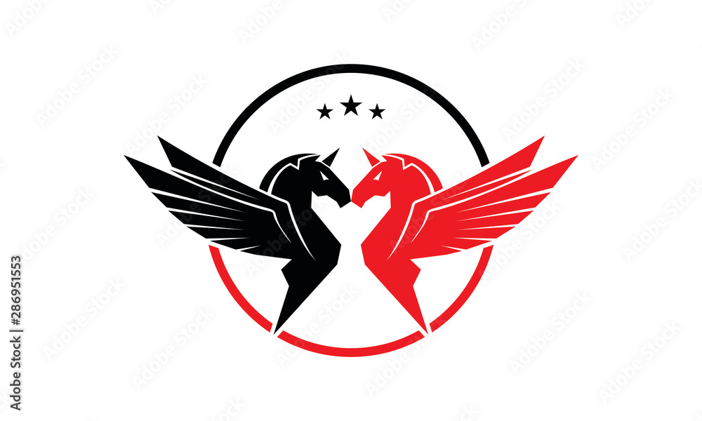 Obraz premium Pegasus vector icon