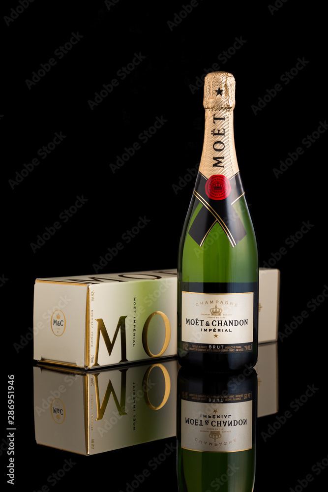 CHATHAM, NJ - JANUARY 13, 2014: Bottle of Moet & Chandon champagne
