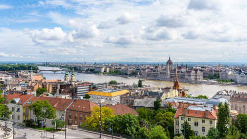 Budapest Hungary skyline with view of Parliament Building