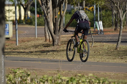 A beautiful view of people walking in a bike in Brasilia, Brazil