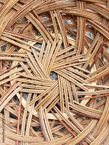 closeup of straw wicker basket