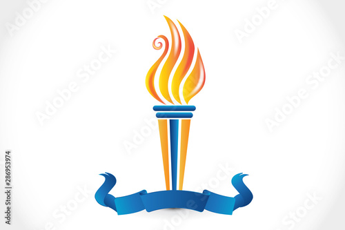 Logo fire flames Olympics torch icon vector image