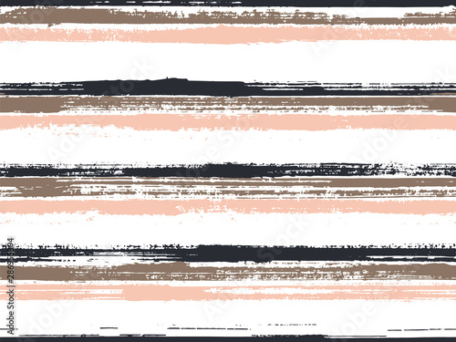 Hand drawn paint stripes fabric print seamless vector.