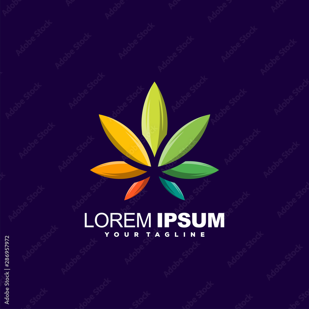 awesome leaf gradient logo design
