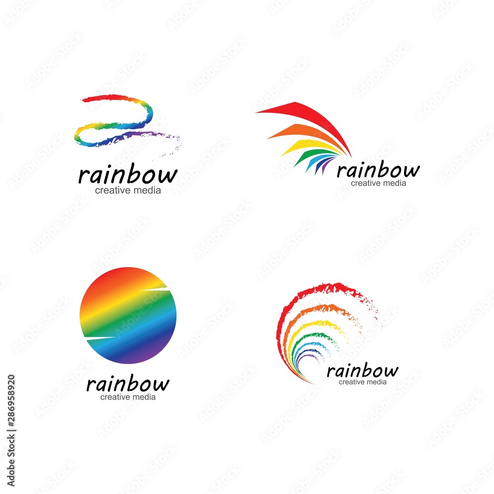 Obraz premium Rainbow logo template vector icon illustration design