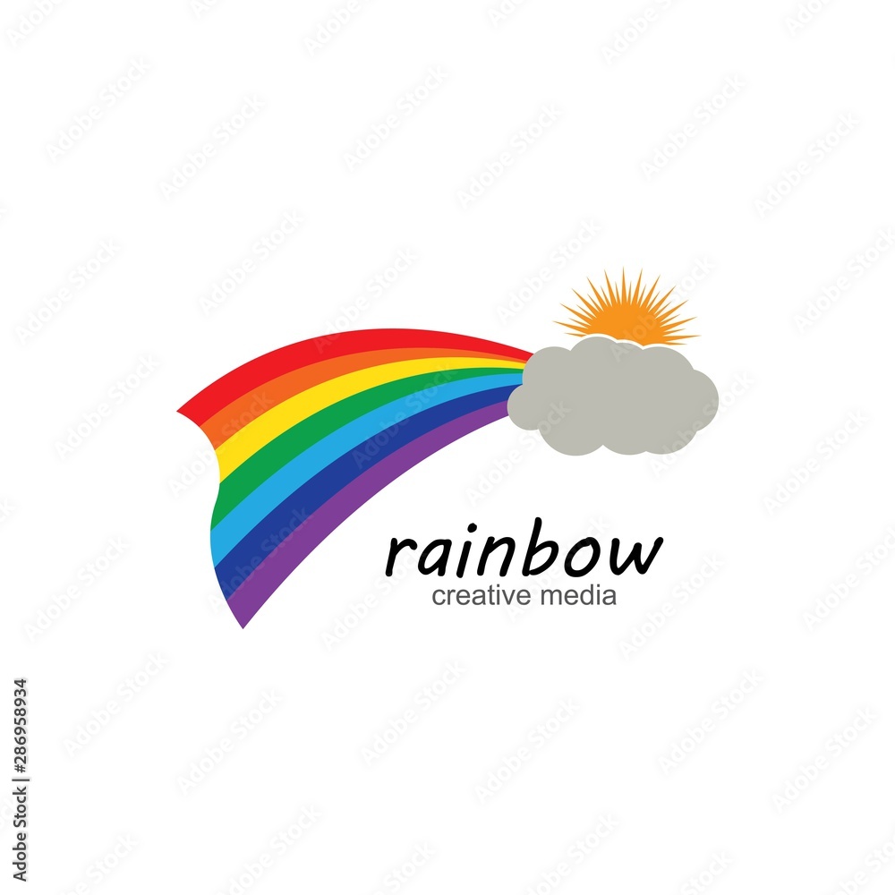 Obraz premium Rainbow logo template vector icon illustration design