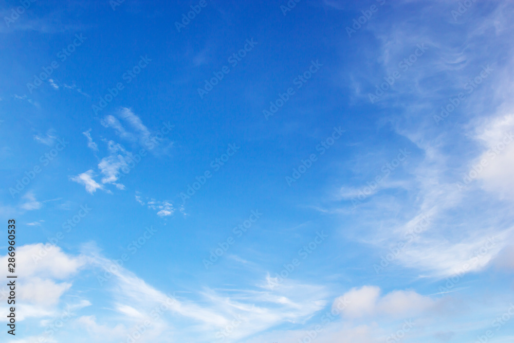 Blue sky background and white clouds soft focus, and copy space Blue sky background and white clouds soft focus, and copy space