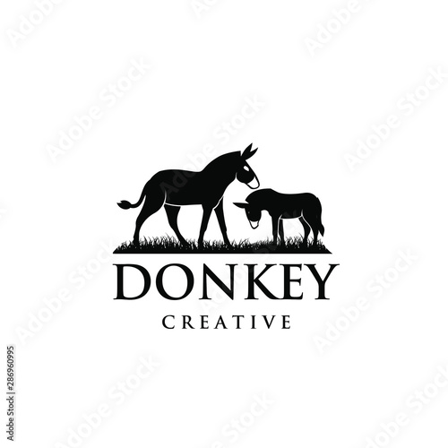 donkey logo icon design vector illustration template