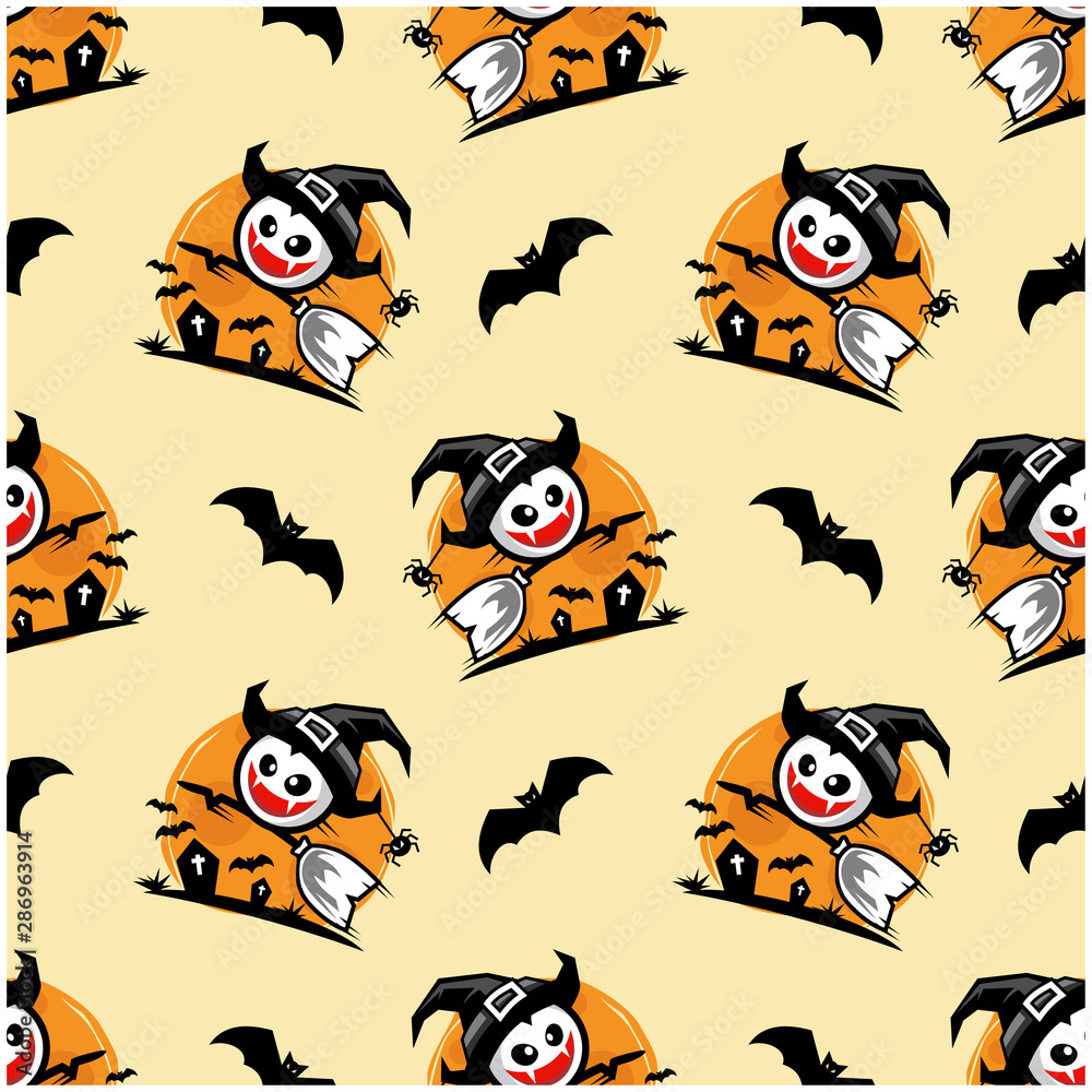 Obraz premium Seamless Pattern Halloween Theme Vector