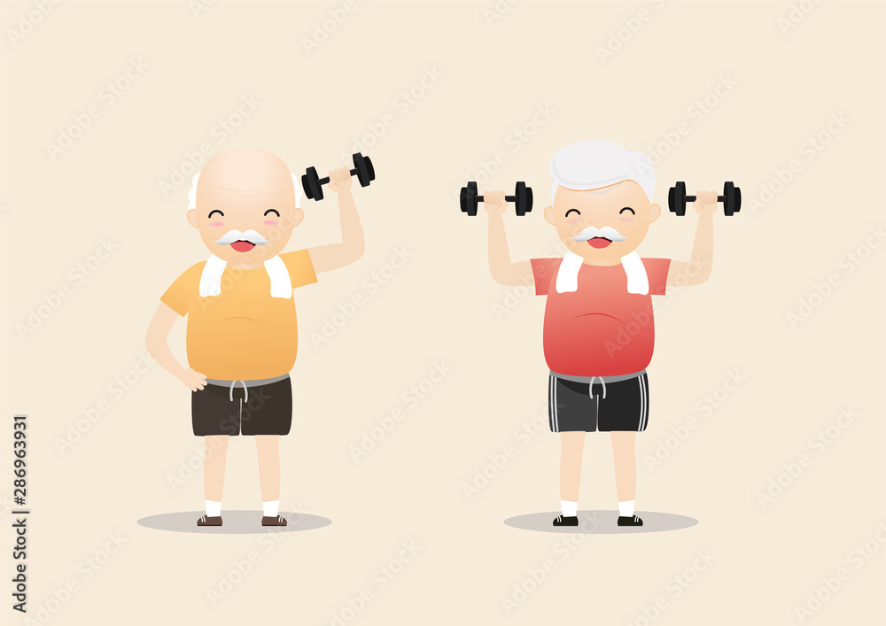 Elderly People Exercising Concept. Elderly People Exercising Concept.