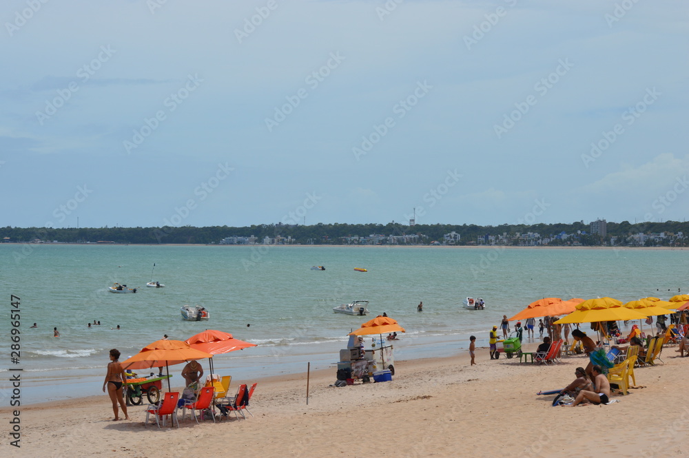 Fototapeta premium beach with umbrellas