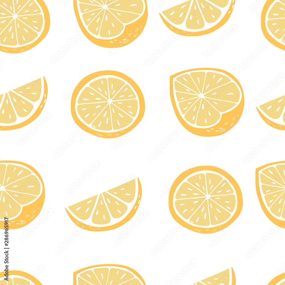 Cute lemon background.Vector illustration seamless pattern for background,wallpaper,frabic