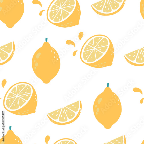 Cute lemon background.Vector illustration seamless pattern for background,wallpaper,frabic