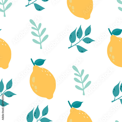 Cute lemon background.Vector illustration seamless pattern for background,wallpaper,frabic