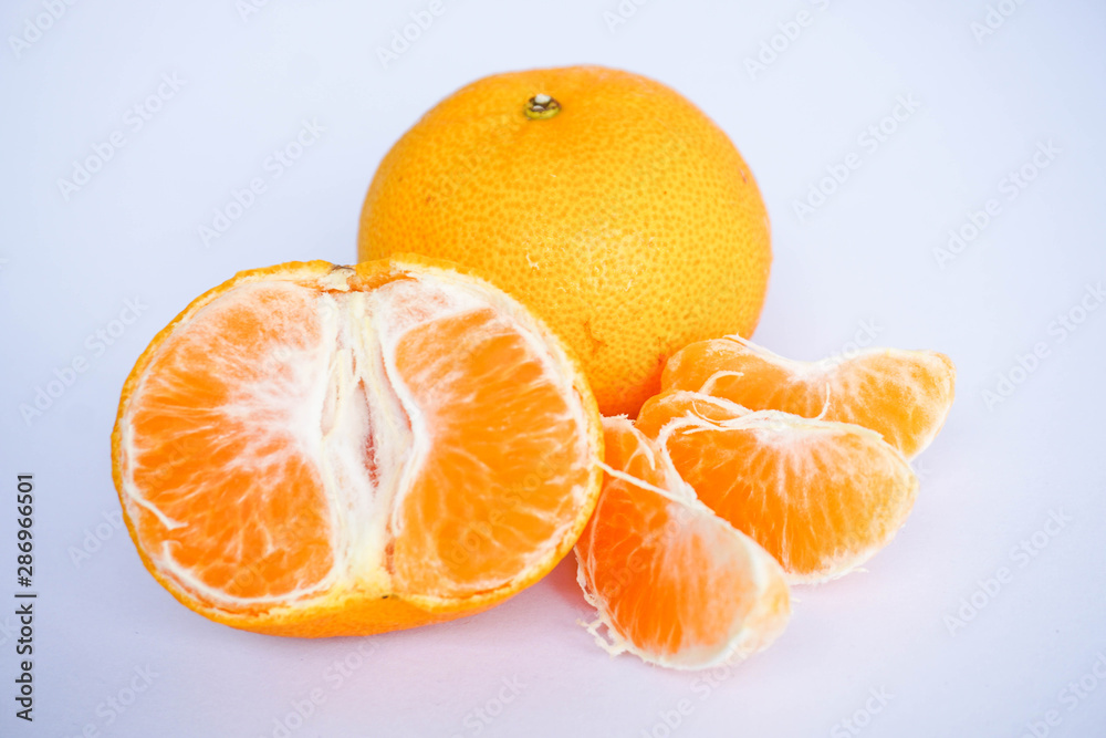 tangerine on white background tangerine on white background
