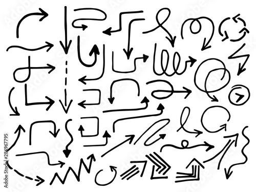 Set of hand-drawn style of abstract arrows for concept design 01