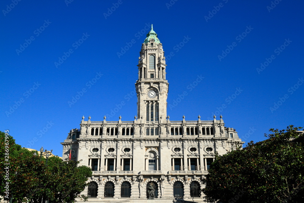 City Hall on Municipio Square near Av. dos Aliados in Porto