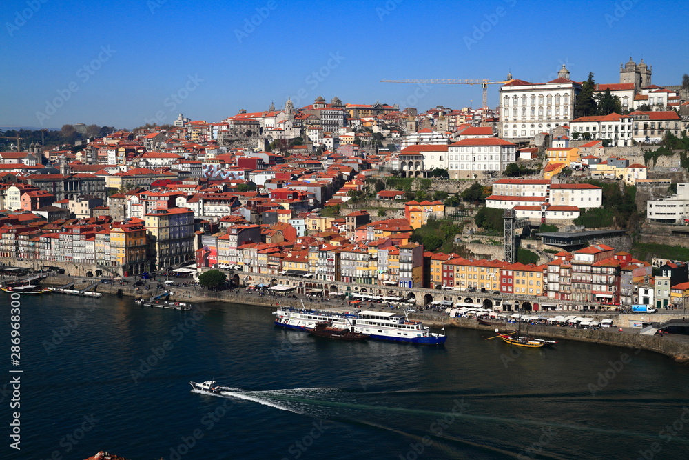Panoramic view of old town of Porto, Portugal