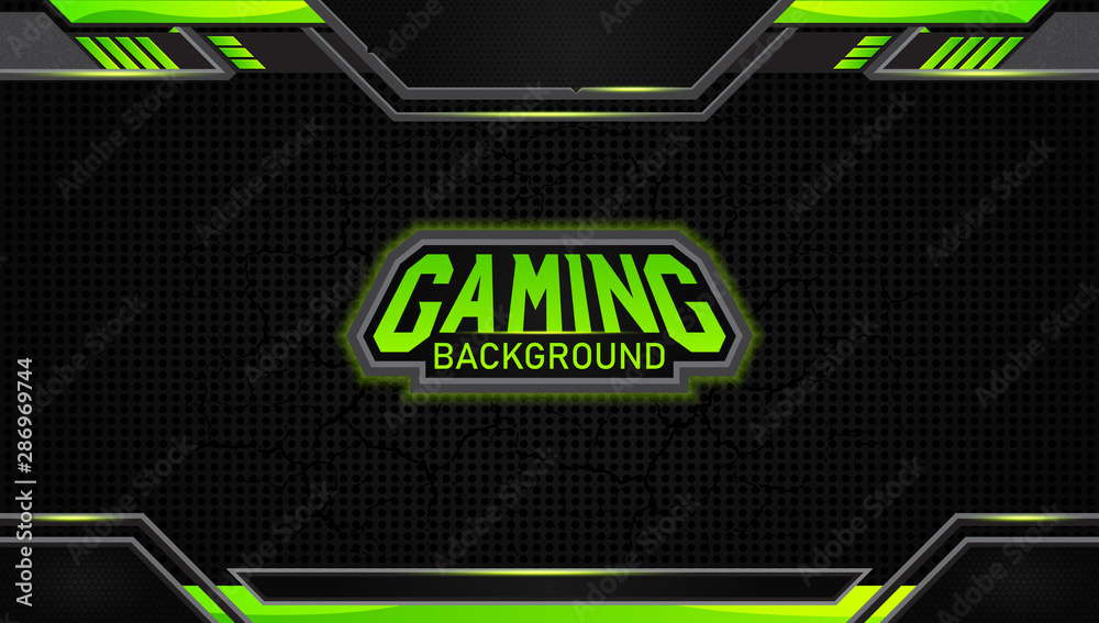Futuristic Black And Green Gaming Background Stock Vector | Adobe Stock