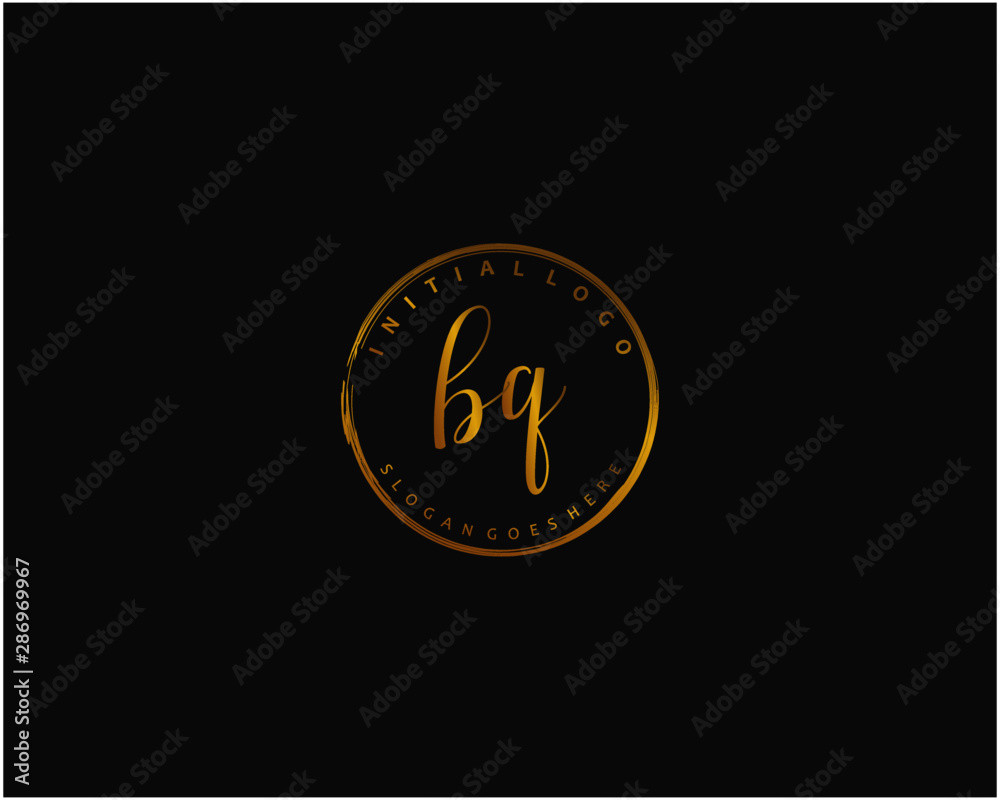 BQ Initial handwriting logo vector