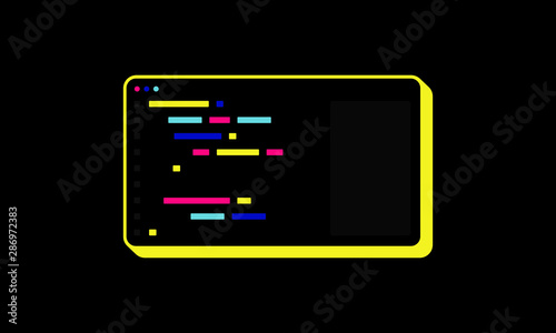 Text Editor Programming Sticker Illustration Vector Print