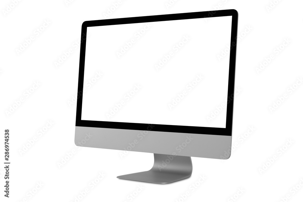 blank white screen computer display isolate on white background blank white screen computer display isolate on white background