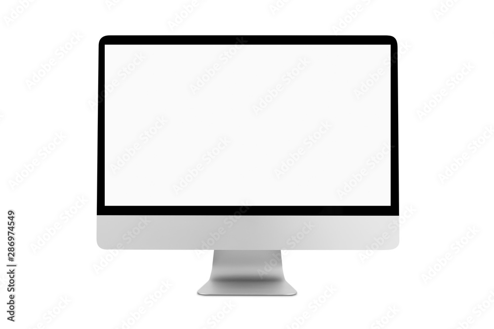 blank white screen computer display isolate on white background blank white screen computer display isolate on white background