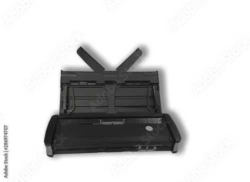 Printer, copier, scanner in office. Workplace. on white background.