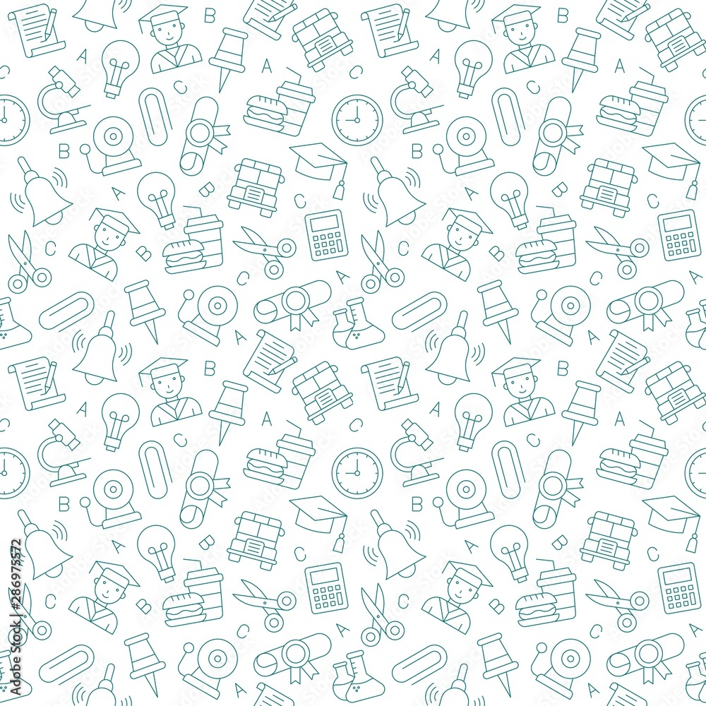 Back to school seamless pattern, vector illustration Back to school seamless pattern, vector illustration