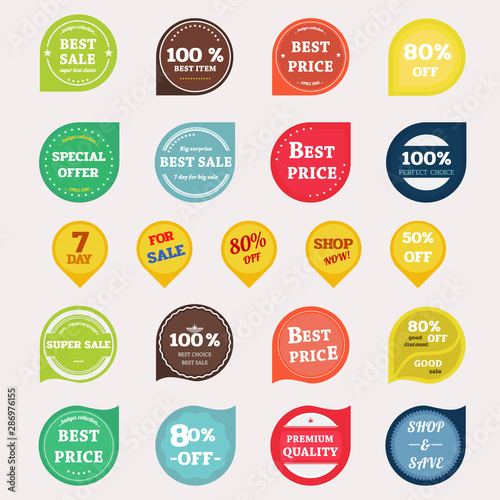 Set of vector badges and labels.Badges vintage style.