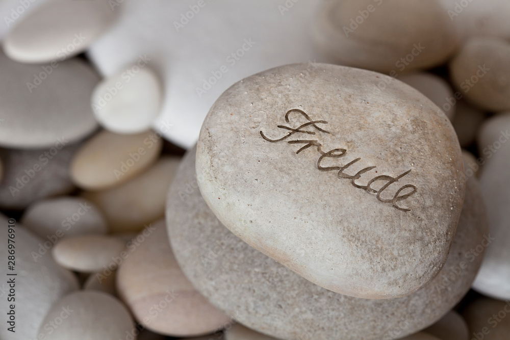 Engraved Pebble With German Word For Joy Engraved Pebble With German Word For Joy