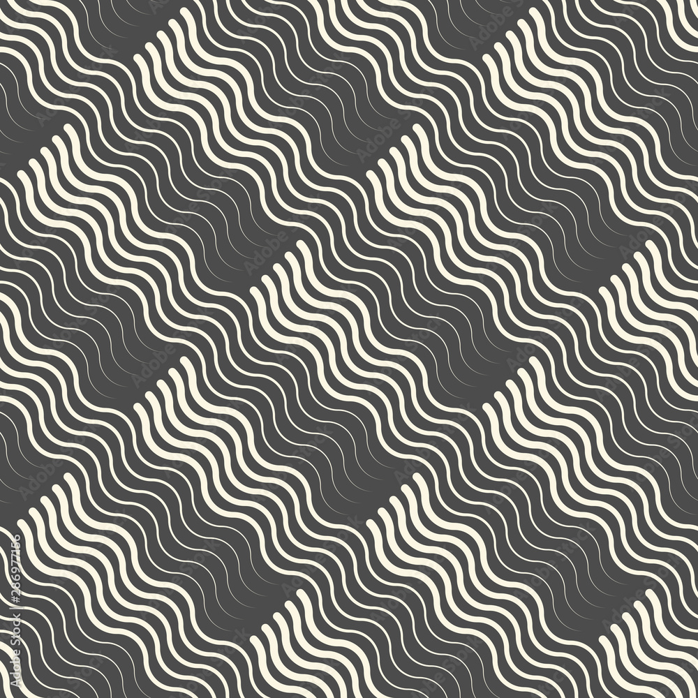 Seamless Wave Background. Vector Striped Pattern